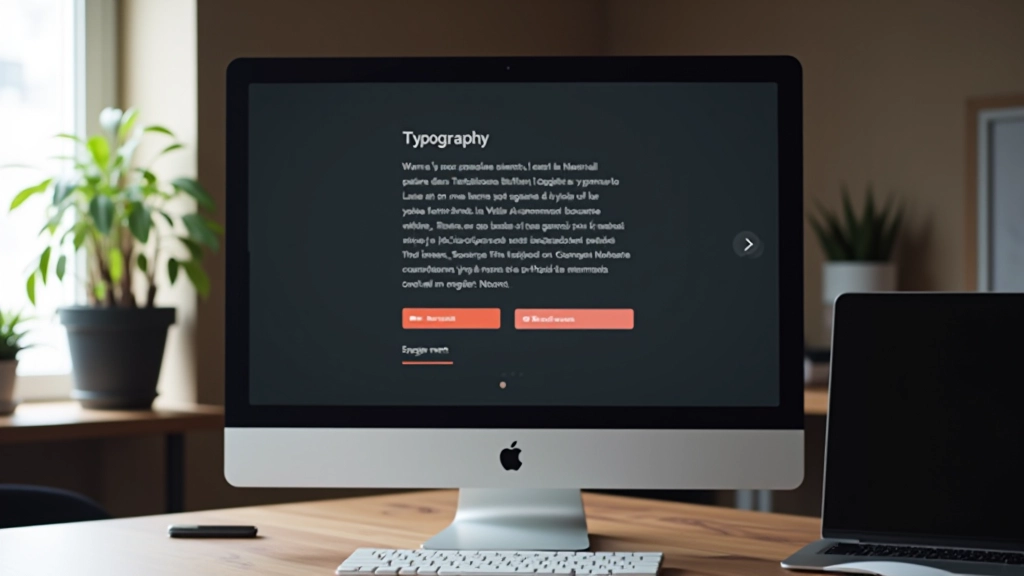 Schermo di computer che mostra un sito web con abbinamento font scadente, testo grigio su grigio scuro, leggibilità compromessa