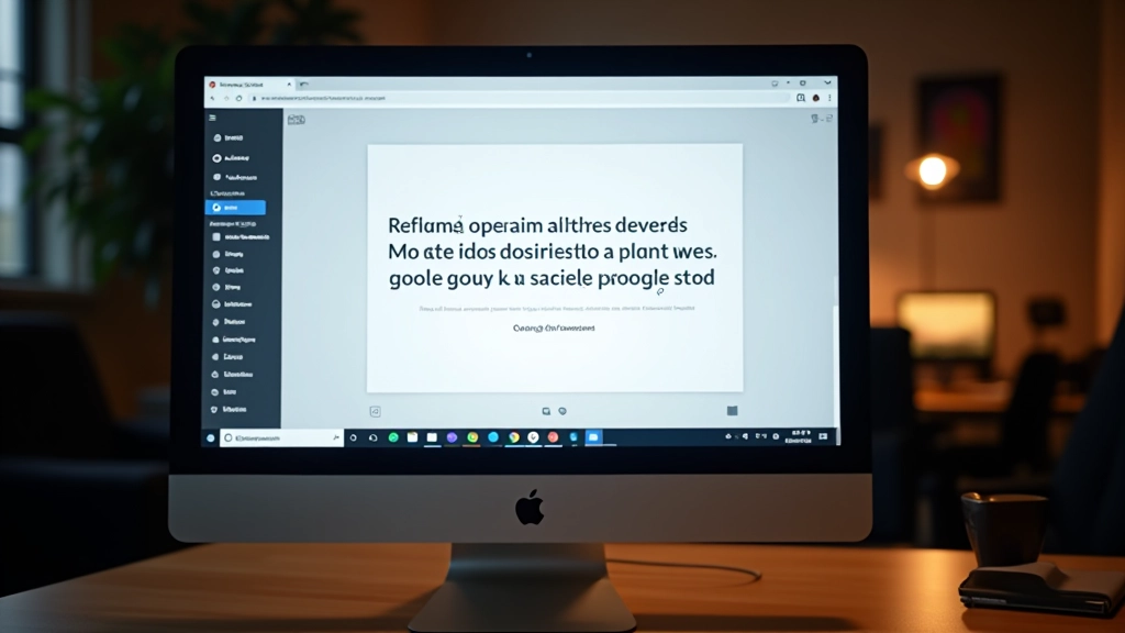 Schermo di computer con testo ben formattato, lettore che legge concentrato, illuminazione calda d'ufficio