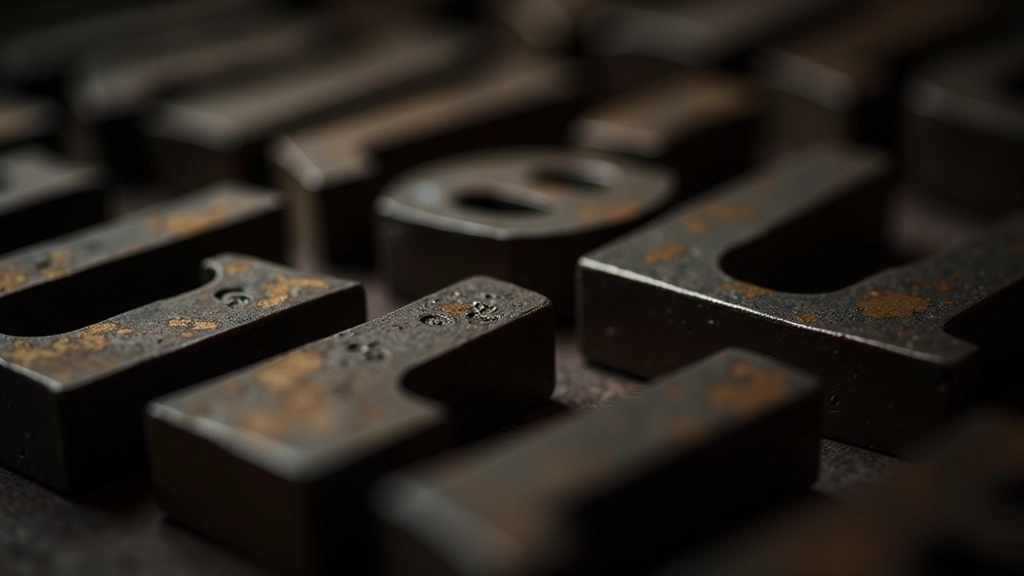 Dettaglio di incisione tipografica storica italiana, texture di caratteri in metallo, artigianato tradizionale