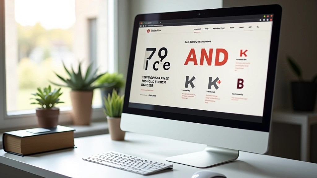 Monitor con pagina web aperta, tastiera e mouse, tavolo di lavoro moderno, illuminazione naturale